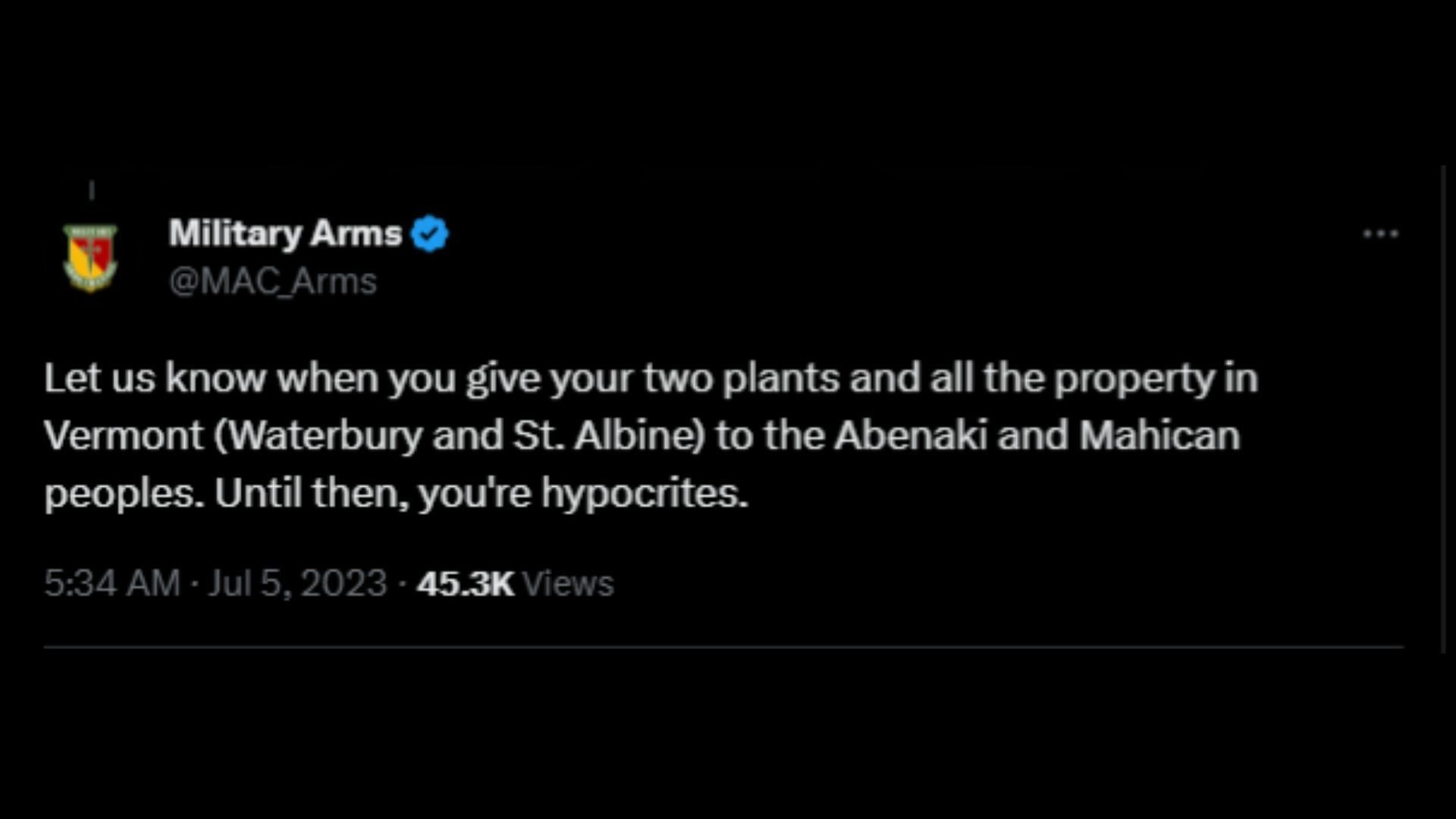 Screenshot of a Twitter user remarking on the ice cream company's controversial Fourth of July post. (Photo via @benandjerrys/Twitter)